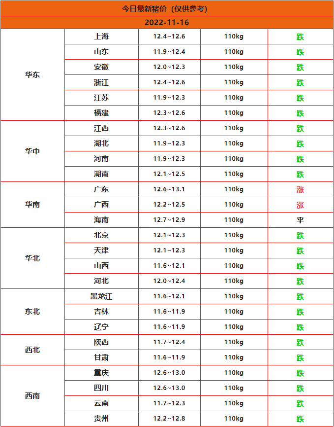 2022.11.16猪价