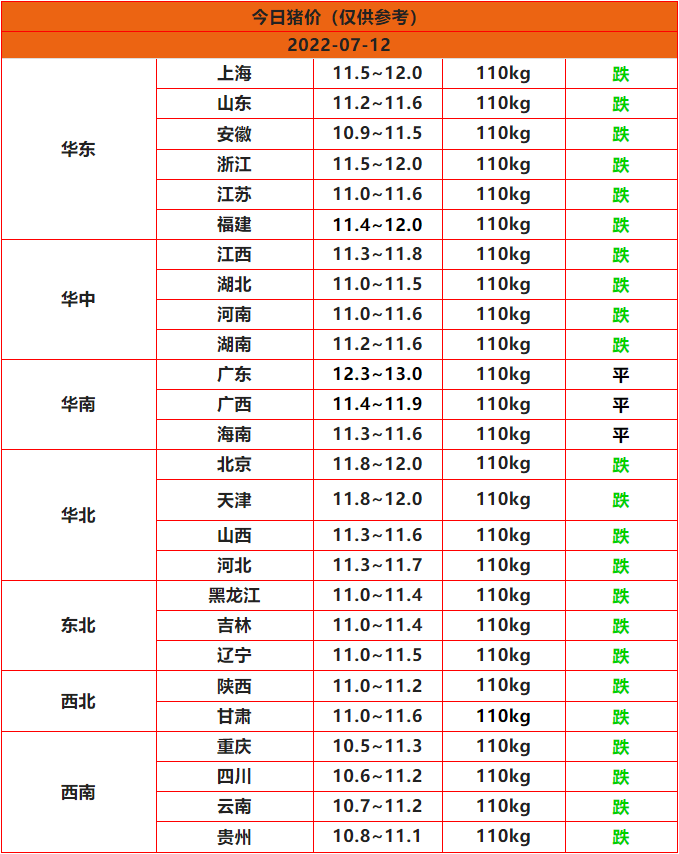 全国猪价