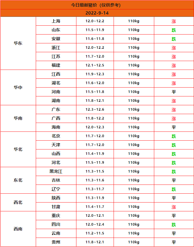 全国猪价行情