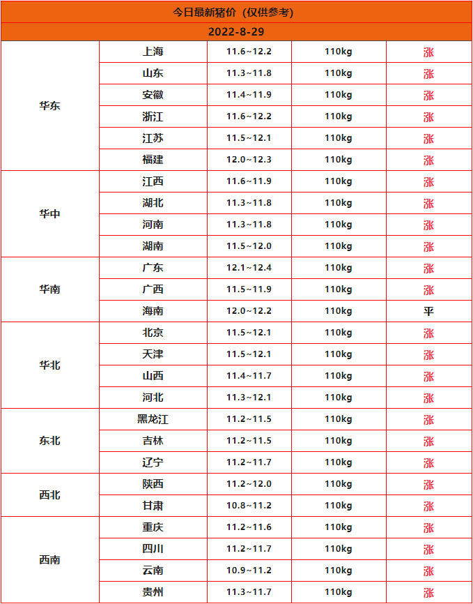 全国猪价行情